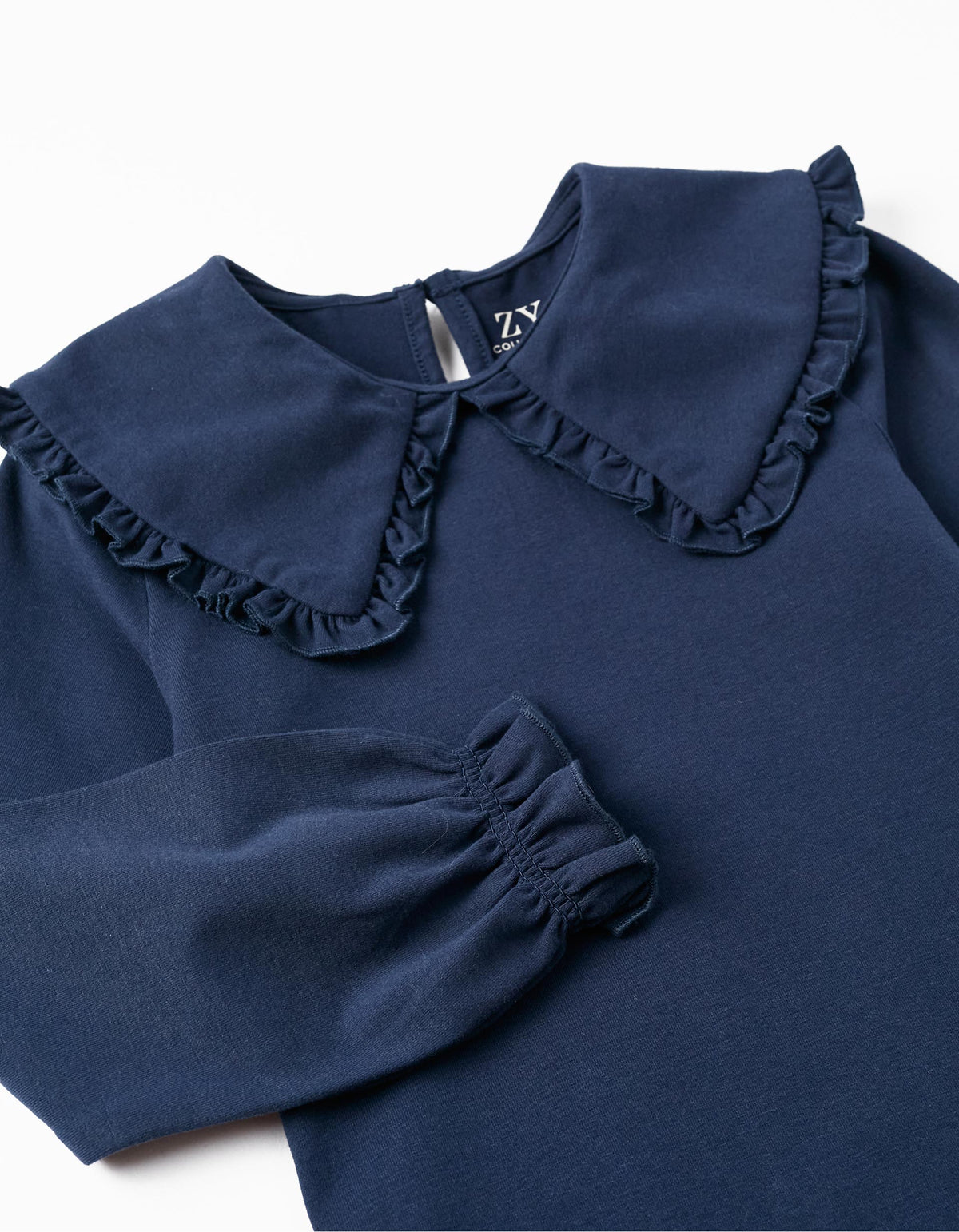 Blusa en algodón cuello grande