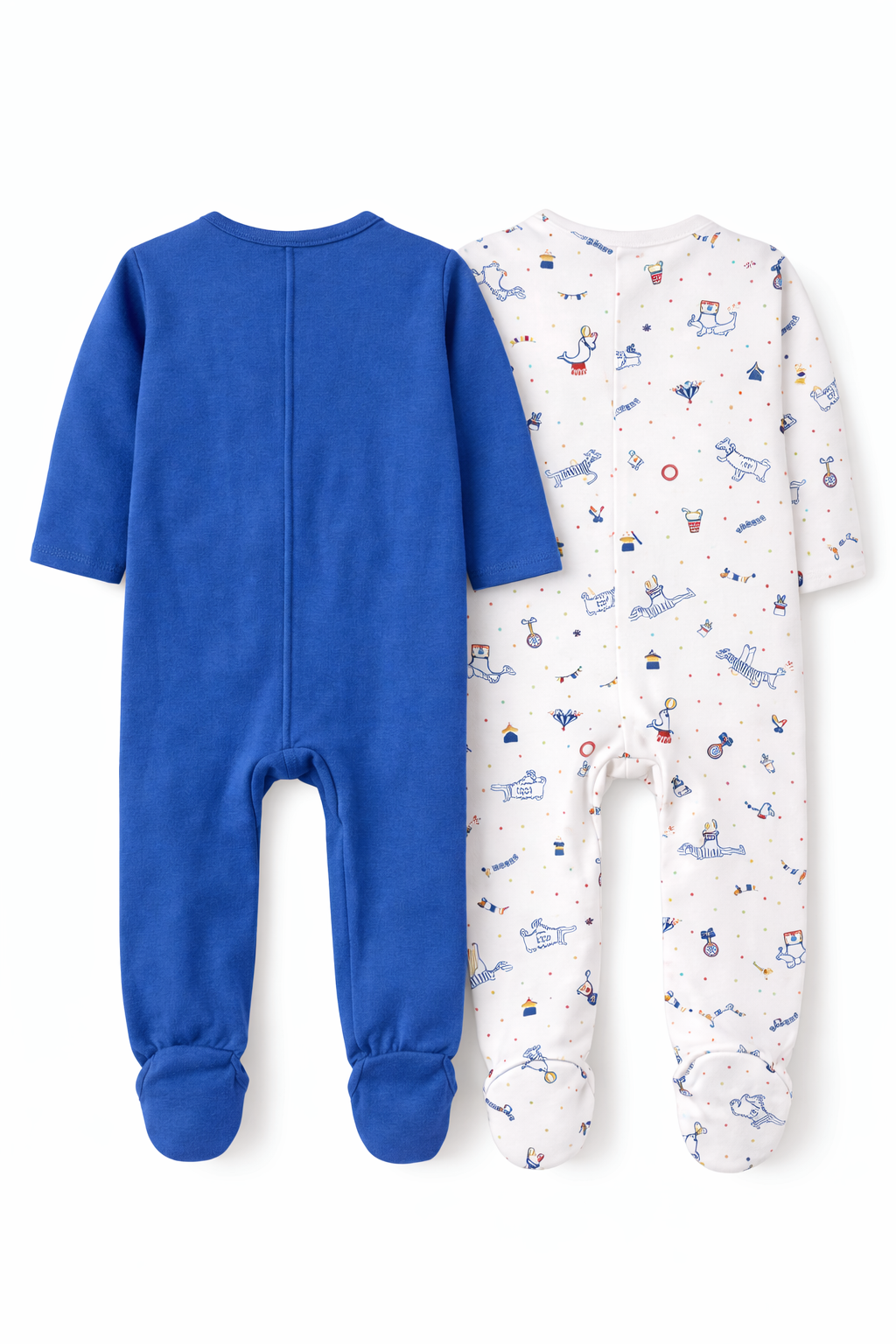 Pack x2 pijamas de algodón para bebé azul
