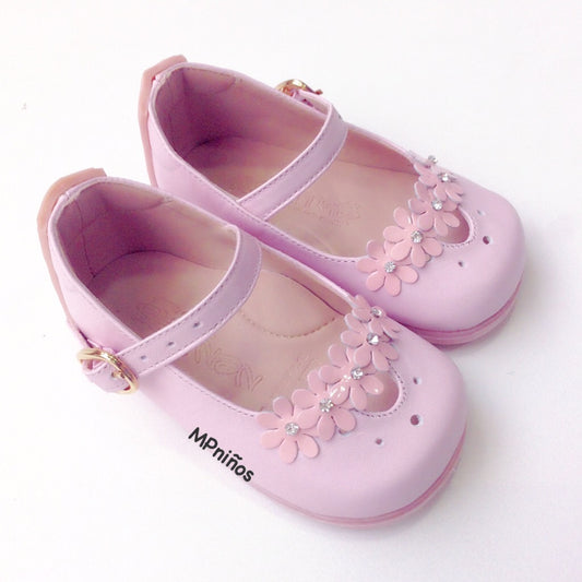 Zapato rosa en cuero no tuerce