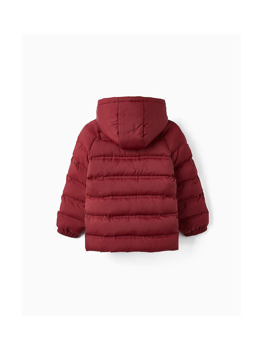 Chaqueta acolchada vinotinto niño