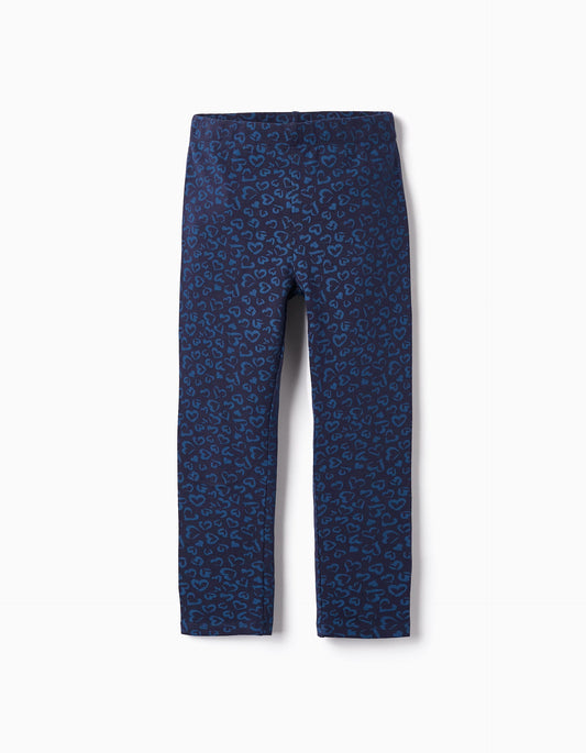 Leggings algodón animal print azul