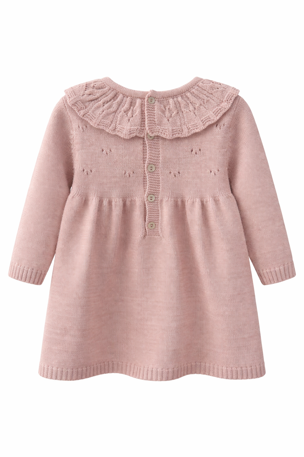 Vestido tejido en hilo bebé palo de rosa