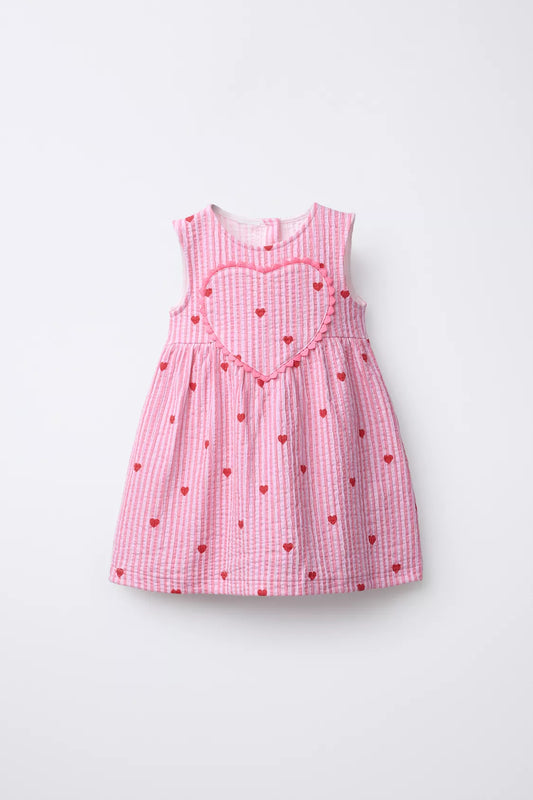 Vestido estampado rayas corazón