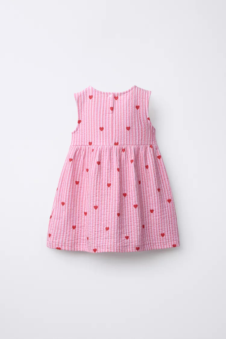 Vestido estampado rayas corazón