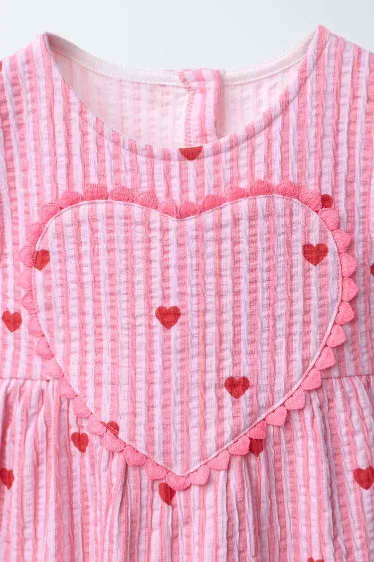 Vestido estampado rayas corazón