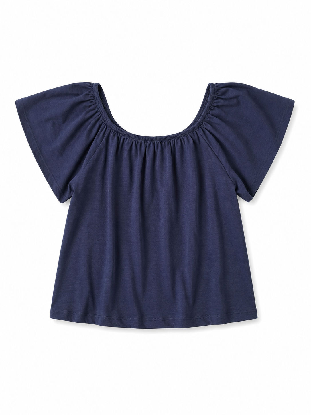Blusa manga corta resorte en el cuello
